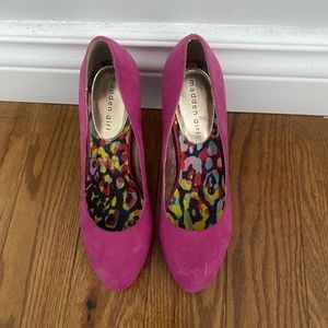 MADDENGIRL Pink Suede Heels (3/$36)